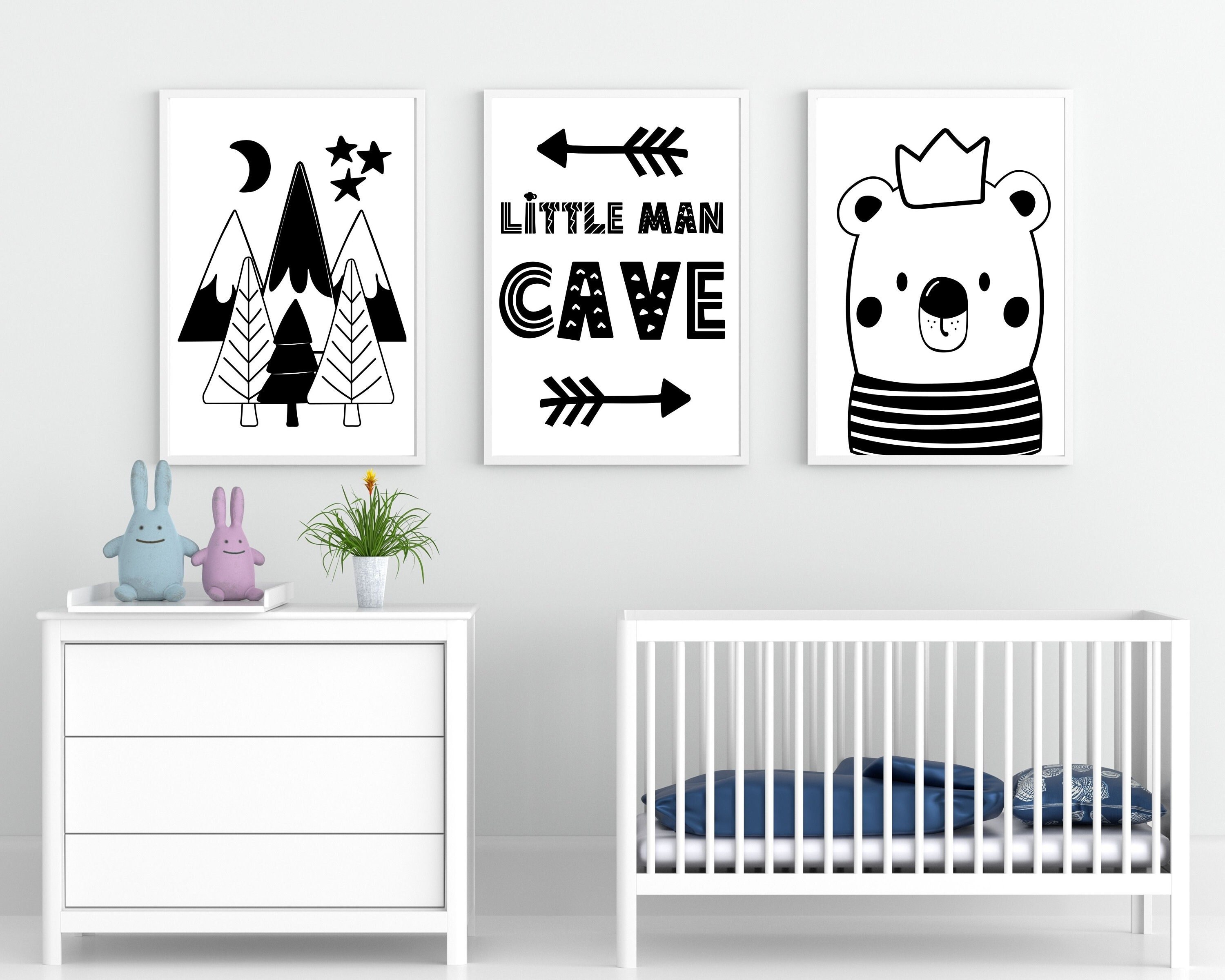 Little Man Cave Printable Boy's Nursery Art Scandinavian Bear Rustic ...