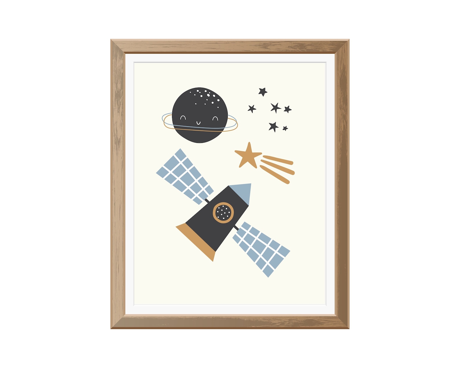 Rocket Ship Nursery Wall Decor Set of 3 Prints Printable Etsy