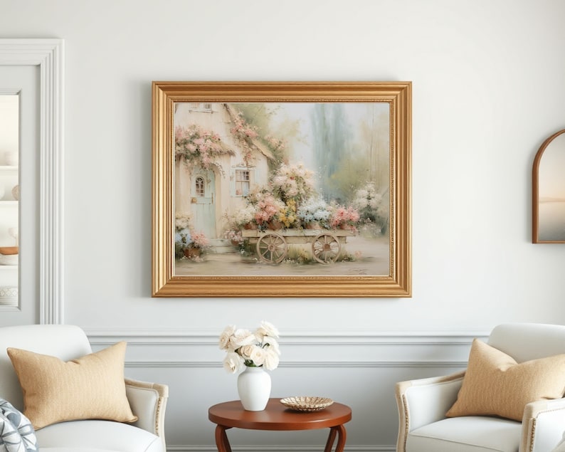 Romantic cottagecore poster for wall hanging - French country wall art in Shabby chic style (Frame Not included) image 11