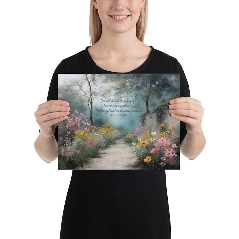 Psalm 16:11 Scripture Wall Art Print – Christian Bible Verse With ...