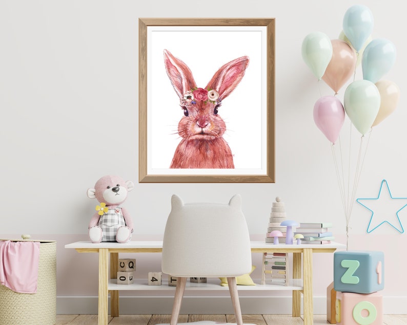 Bunny Rabbit Nursery Wall Decor Printable Easter Bunny Prints Bunny