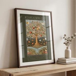 Arte con versículos bíblicos del Árbol de la Vida: Impresión de arte popular vintage (descarga digital)