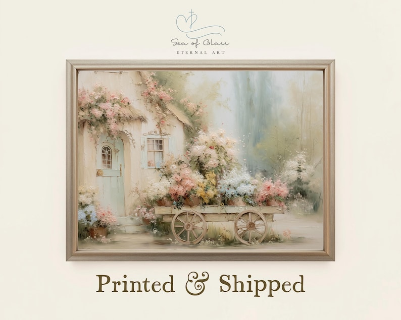 Romantic cottagecore poster for wall hanging - French country wall art in Shabby chic style (Frame Not included) image 2