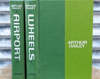 TWO First Edition Books by Arthur Hailey ~ Airport and Wheels /©1968, ©1971, Doubleday & Company / Novels by British-Canadian Writer