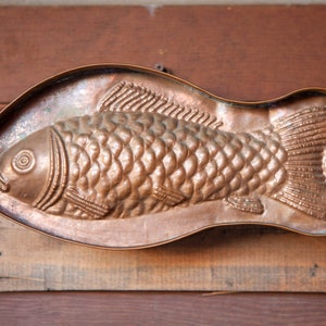 Vintage Hand-Made Fish-Shaped Cake Pan/Wall Decor by Coppersmith Michael Bonne ~ Limited Edition (1 of 6 made) ~ &quot;Make Us Fishers of Men&quot;