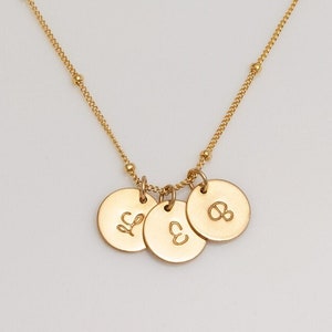 Disc Charm (9.5mm) Necklace with Satellite Beaded Chain