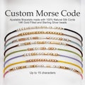 Morse Code Bracelet, Personalized, Adjustable, Secret, Mystery Message Bracelet, Natural Silk Cord and Gold Filled or Sterling Silver Beads