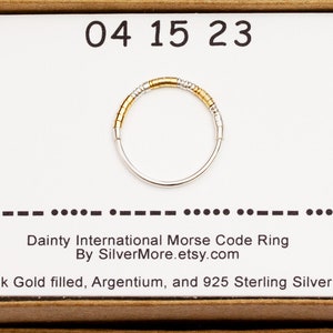 CUSTOM Morse Code Ring, Personalized Morse Code Ring, Any Word, Date ...
