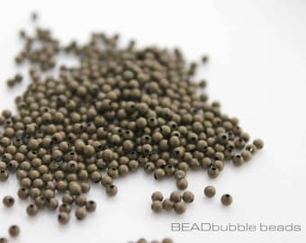 Perline distanziatrici in metallo color bronzo, piccole, da 2 mm: per la creazione di gioielli (250 pezzi)