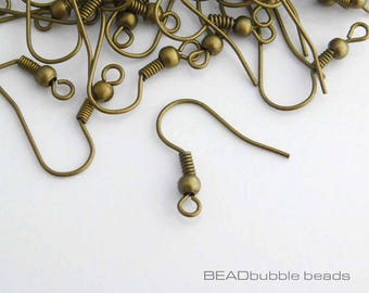 Ganci per orecchini color bronzo: 18 mm, fili per orecchini senza nichel (200 pezzi)