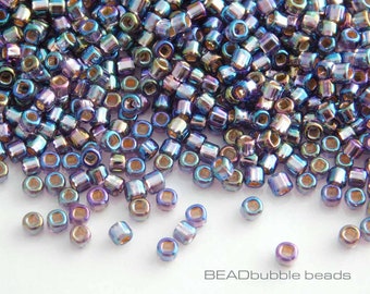 10 g argent-Doublé Turquoise Matsuno Japonais Graine Perles Taille 8-3 mm 051