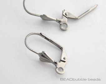 Leva in acciaio inossidabile da 19 mm x 2 paia, accessori per orecchini per la creazione di gioielli