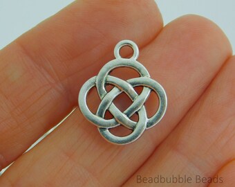 Ciondoli con nodo celtico, pendenti color argento anticato, 18 mm, confezione da 10, accessori per la creazione di gioielli