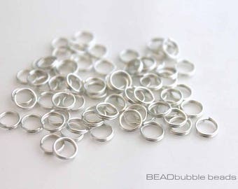 100 Anelli Aperti 6mm Metallo Argento Chiaro - Spessore 1mm - Fili Senza Nichel Per Bigiotteria Fai Da Te