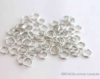100 Anelli Aperti 6mm Metallo Argento Chiaro - Spessore 1mm - Fili Senza Nichel Per Bigiotteria Fai Da Te