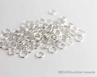 Anelli aperti da 6 mm placcati in argento, confezione da 200 pezzi per la creazione di gioielli