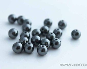 Perline rotonde di ematite da 8 mm, non magnetiche, confezione da 20 perline per la creazione di gioielli