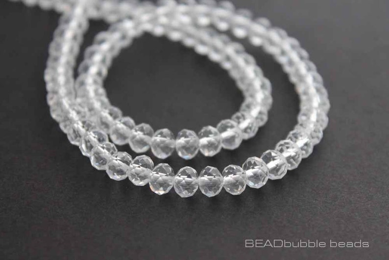 Transparent Acrylic Beads Hole1.5 mm Qty 100 8mm Faceted Abacus,Gray