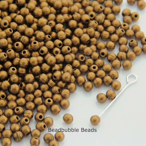 2mm Starman Finial™, Half Drilled Czech Glass Beads, Matt Metallic