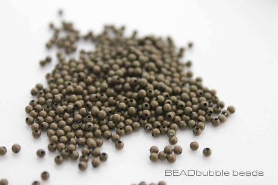 Bronze Tone Tiny 2mm Metal Spacer Beads: Jewelry Making (250 pcs)