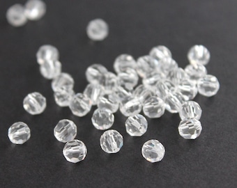 Perline di vetro cristallo rotonde sfaccettate trasparenti da 6 mm: materiali per la creazione di gioielli, confezione da 40