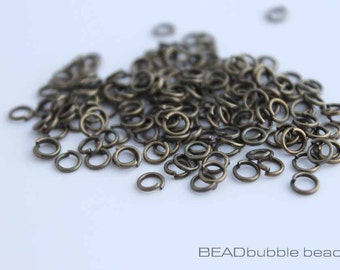 Anelli aperti da 4 mm color bronzo, confezione da 200 pezzi per la creazione di gioielli