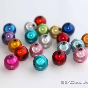 10mm Acrylic Plastic 3D Illusion Miracle Beads Mixed Colours Pack of 20