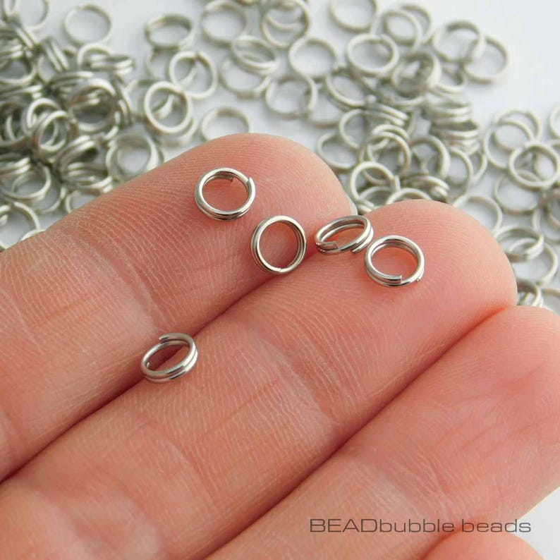 5mm Split Rings Silver Tone Pack of 200 Small Split Rings Etsy