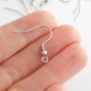 Edelstahl Ohrhaken: Nickelfrei, 21 mm, 10 Paar
