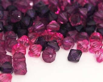 Perline distanziatrici in plastica acrilica biconica viola e rosa da 8 mm, perline leggere per la creazione di gioielli (confezione da 200)