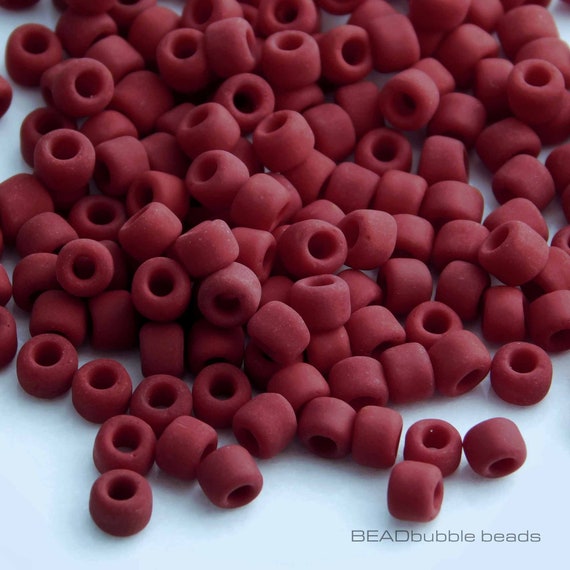 Matsuno 6/0 Dark Red Matte Japanese Seed Beads 4mm, Bead Weaving