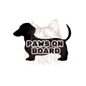 Paws on board (Sausage dog/Dachshund) vinyl decal - other breeds available - please message and ask!!