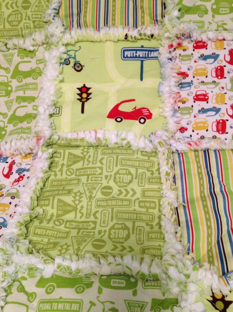Green Baby Boy Rag Quilt Crib Quilt Toddler Quilt Nursery Etsy