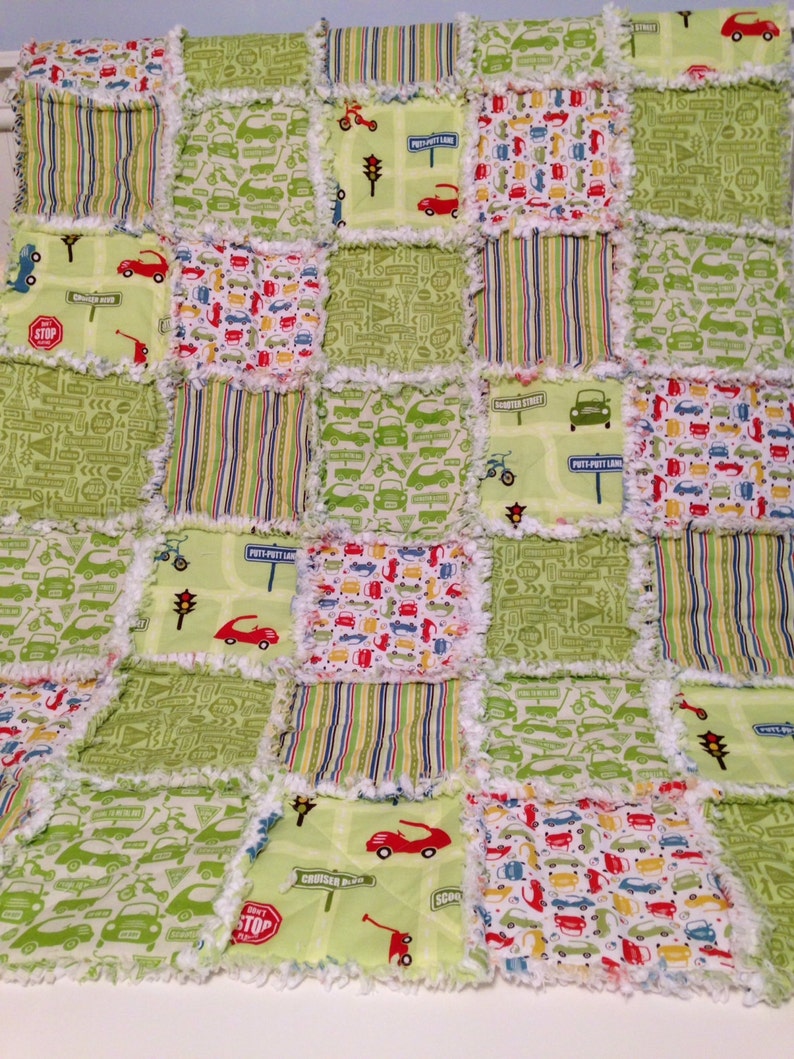 Green Baby Boy Rag Quilt Crib Quilt Toddler Quilt Nursery Etsy