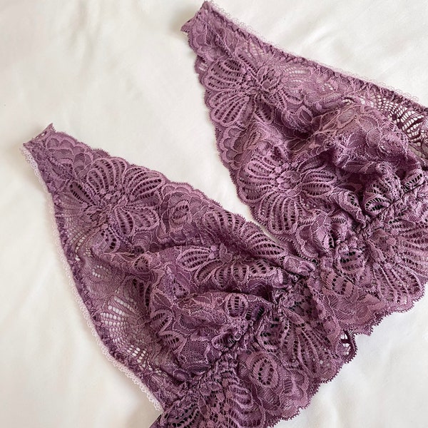 NEW Handmade Lingerie Floral Lace Crop Top Bralette in Lilac