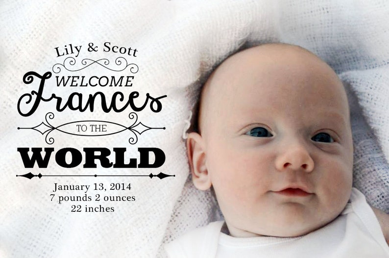 Baby Birth Announcement Overlay Collection 6 Overlays INSTANT DOWNLOAD