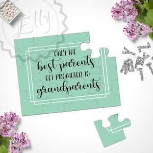 Alleen de beste ouders krijgen bevorderd tot grootouders aankondiging groet Puzzle Card grootouders zwangerschap Baby onthullen giftideeën, Pastel