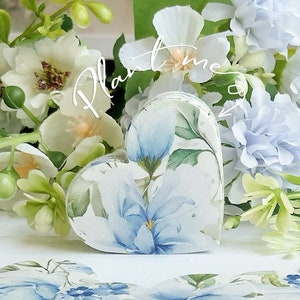 30 - Seed Paper Hearth Shape Favors for Guests in Bulk - 1.9"-1.65" Soft Blue - Set of 30