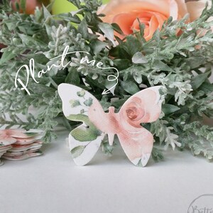 Farfalle di carta con semi sfusi con rose - Set da 50 - 1,5 x 1,25 pollici