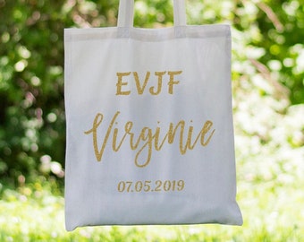 Tote bag EVJF Personalized Bridesmaids Tote bag for Bridal party, Pour future mariée, Tote Bag with Name and Title for Bridesmaid Hen Party