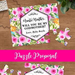 ¿Serás mi madrina Puzzle Card, tarjeta de bautizo, propuesta de madrina, pedir padrinos, demande Marraine, ser mi madrina propuesta regalo