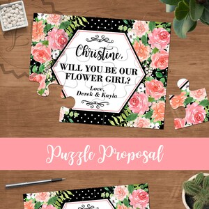 Les filles de fleurs cadeau Puzzle Invitation, vous serez ma proposition de demoiselle d’honneur, demandant de fille de fleur, proposition carte, carte fête nuptiale douche nuptiale