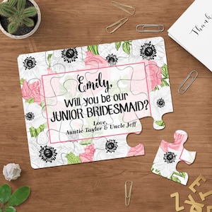 Veux-tu être Ma demoiselle d’honneur cadeau Puzzle proposition, demander la demoiselle d’honneur Junior carte Invitation élégante pour demoiselle d’honneur, demoiselles d’honneur romantique Floral