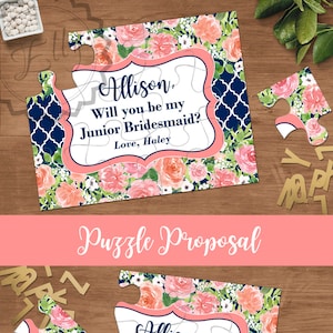 Veux-tu être Ma demoiselle d’honneur Junior Puzzle carte, cadeau personnalisé fille de fleur avec Message, demandez la demoiselle d’honneur, demoiselle d’honneur, demoiselle d’honneur