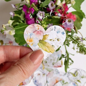 Pack of 30 Seed Paper Hearts Plantable Seed Paper Hear Wedding Favor Tag