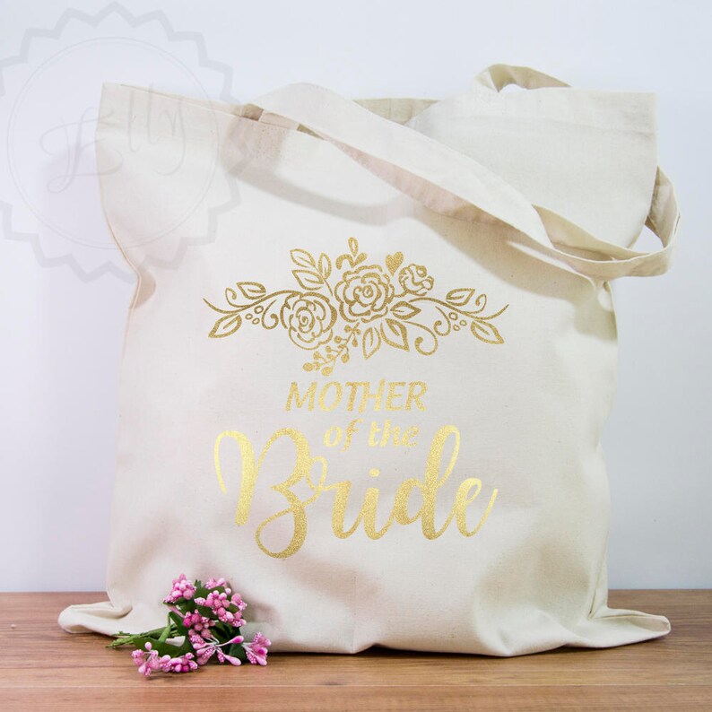 Bridal Gifts Wedding Thank You Gifts Metallic Gold Tote Bags Mother Of The Bride Gift Tote Bag Bridal Shower Ideas Wedding Gift Mom