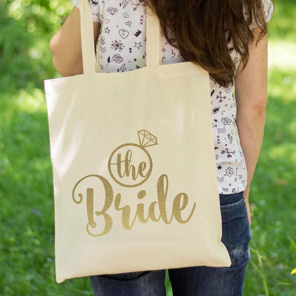 Bride Tote Bag Bridal Party Bag Wedding Tote Bachelorette Etsy