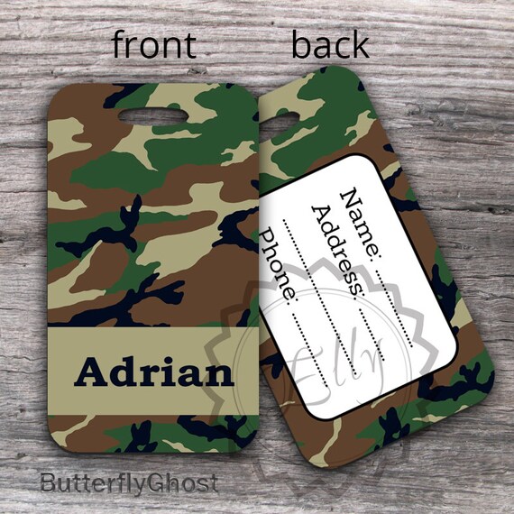 camo luggage tags