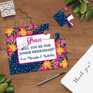 Veux-tu être mon Junior demoiselle d’honneur Puzzle carte, carte de mariage mariée, demoiselle d’honneur proposition carte être Ma demoiselle d’honneur, Puzzle carte Invitations