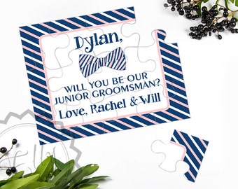 Junior Groomsman Gift Will You Be My Junior Groomsmen Puzzle Card Wedding Day Card, Asking Ring Bearer or Page Boy Invitation, Cards to ask